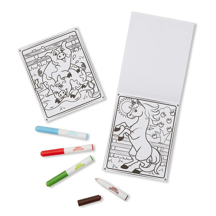 Melissa and Doug magicolor malebog med markers, bondegårdsdyr