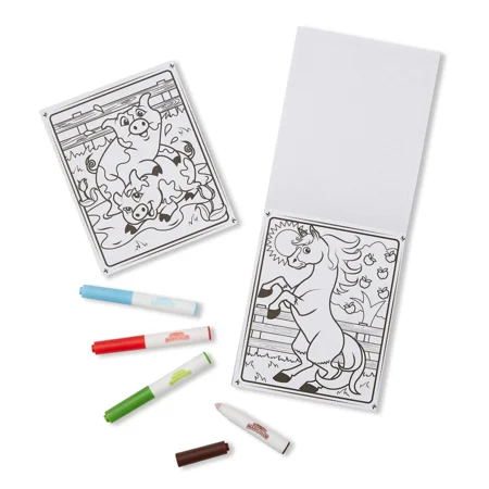 Melissa and Doug magicolor malebog med markers, bondegårdsdyr