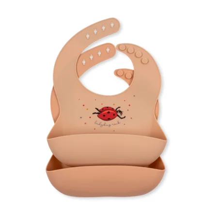 Konges Sløjd 2-pak silikone hagesmæk, Ladybug