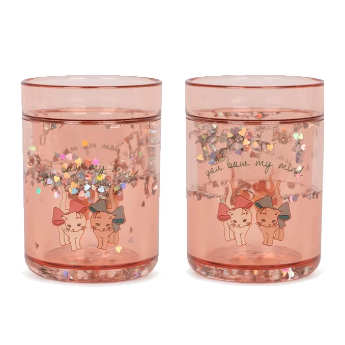 Konges Sløjd 2-pak glitter kop, bow kitty