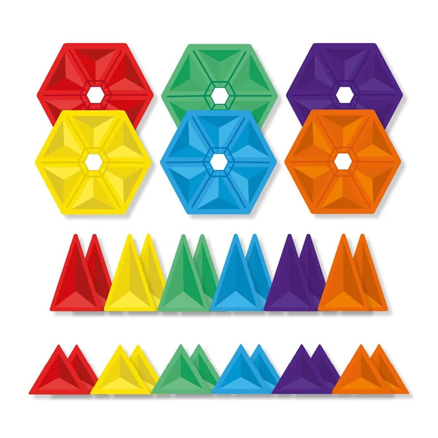 Connetix Geometrie Regenbogen-Set, 30 Teile