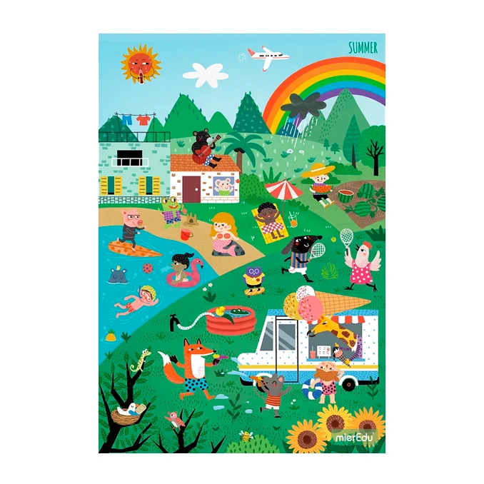 mierEdu, Puzzle mit 42-48-54-63 Teilen "Die vier Jahreszeiten"