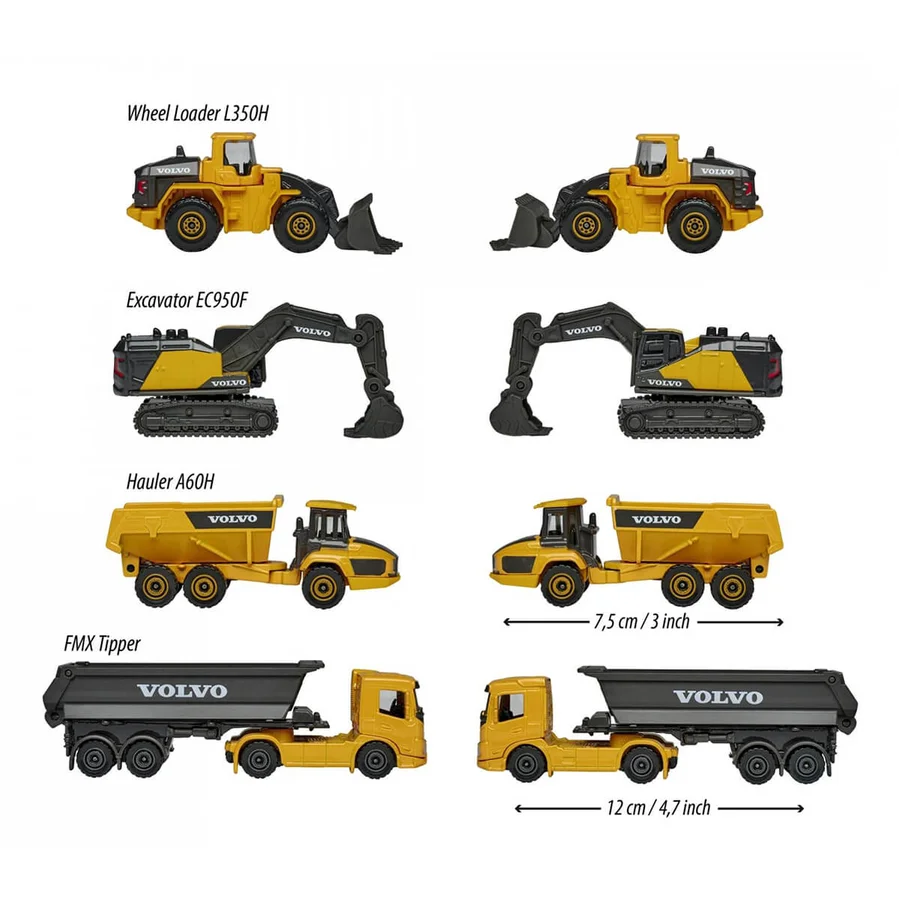 Majorette Volvo, 4er-Pack