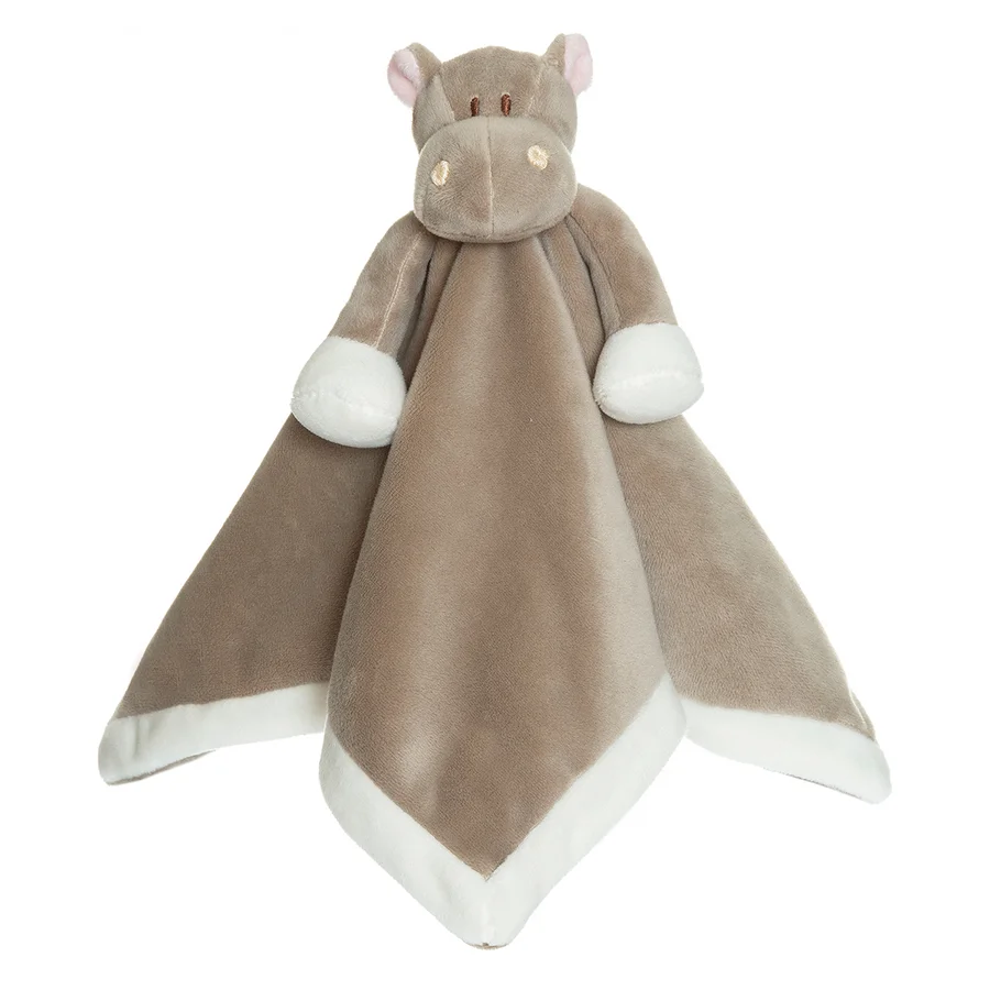 Diinglisar Schnuffeltuch Nilpferd, graubraun