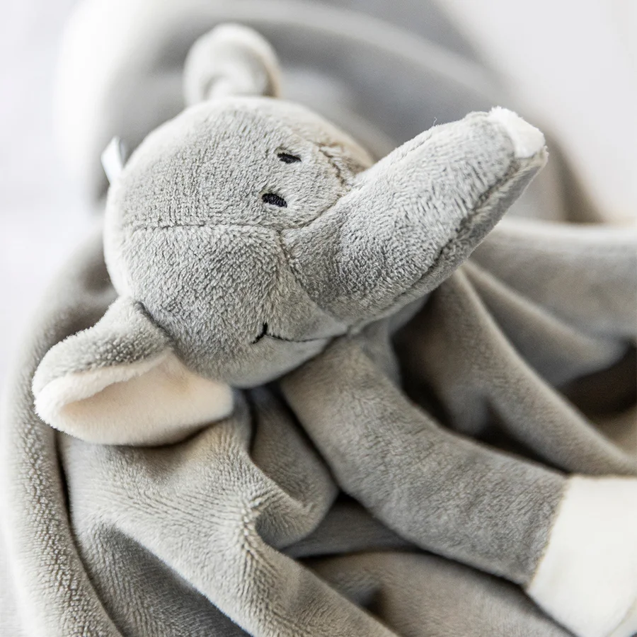 Diinglisar Schnuffeltuch Elefant, grau