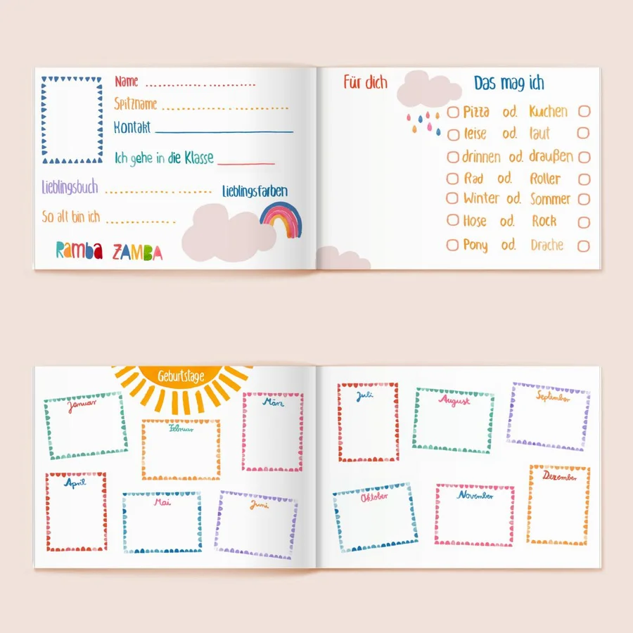 Freundebuch *Alle meine Schulfreunde* mit Giraffe, Maus & Hamster