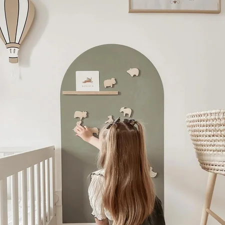 Ferflex® Round Top Magnetische Tapetenwand - 1 m x 58 cm, Smaragdgrün