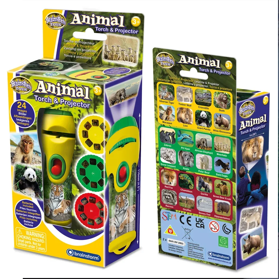 Brainstorm Projektor Taschenlampe, Wilde Tiere