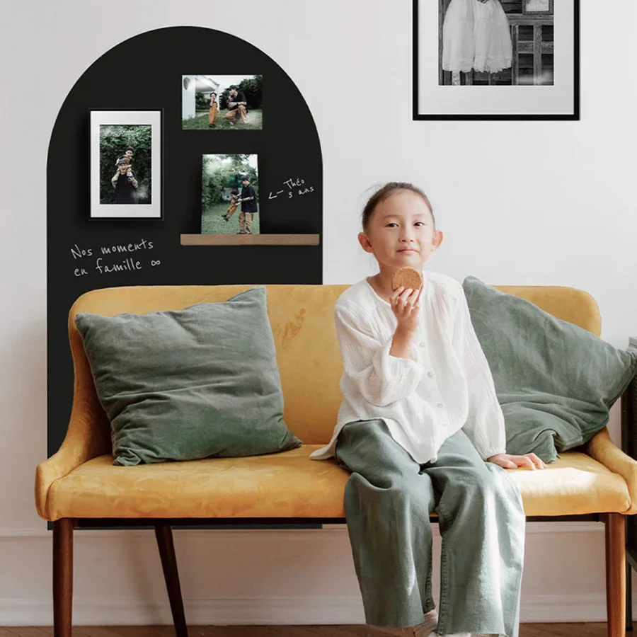 Ferflex® Round Top Magnetische Tapetenwand - 1 m x 58 cm, Schwarz