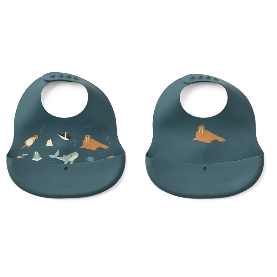 Liewood Ember 2er-Pack Lätzchen, Arctic Sea/Ocean View