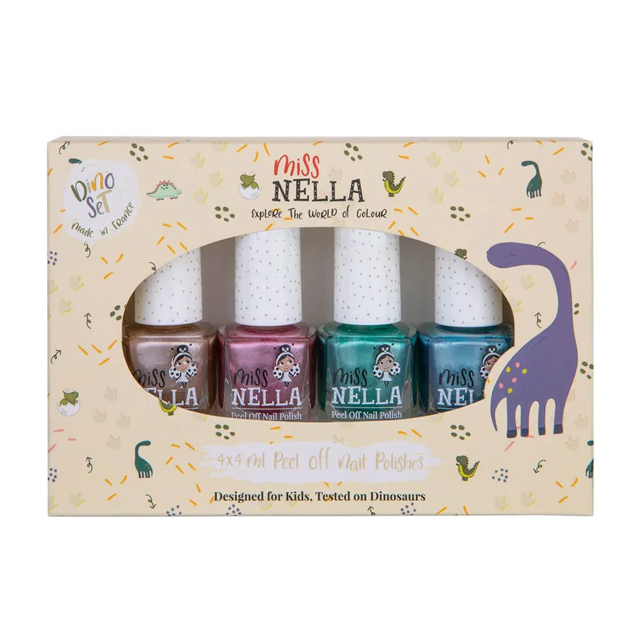 Miss Nella 4er-Pack Nagellack für Kinder, Dino