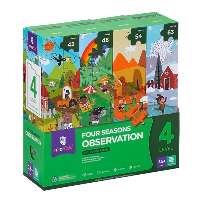 mierEdu, Puzzle mit 42-48-54-63 Teilen "Die vier Jahreszeiten"