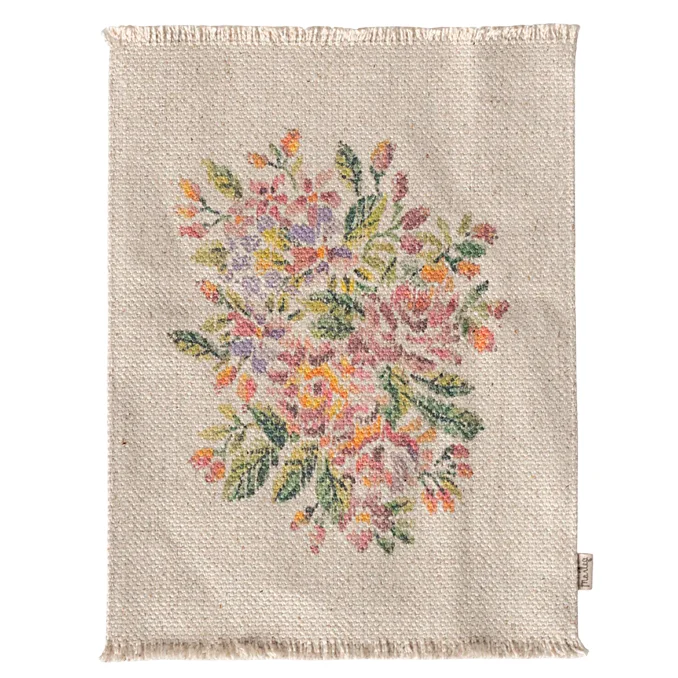 Maileg Puppenhaus Teppich mit Blumen, groß