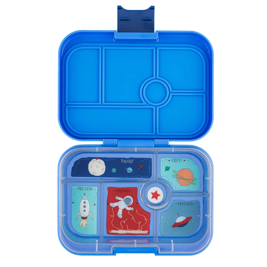 Yumbox Original Brotdose mit 6 Fächern, Surf Blue/Rocket Tray