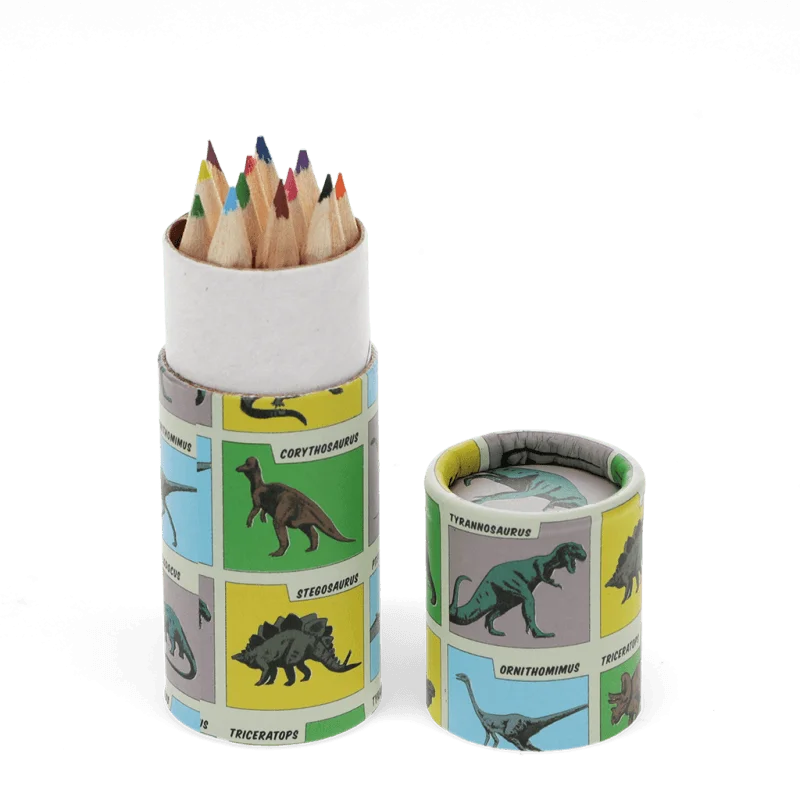 Tube mit Buntstiften, Dinosaurier