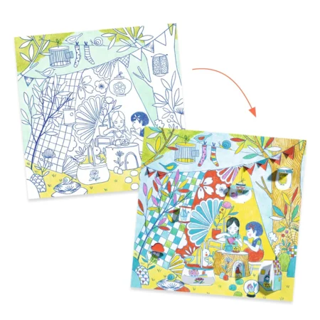 Djeco Ausmalbilder, Ninas Spielzelt