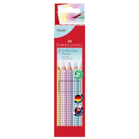 Faber Castell Jumbo-Griff Pastell-Buntstifte, 5 Stück