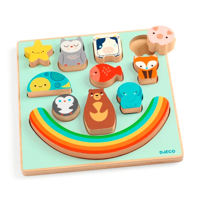 Djeco Relief Puzzle, Puzz and Boom, Regenbogen