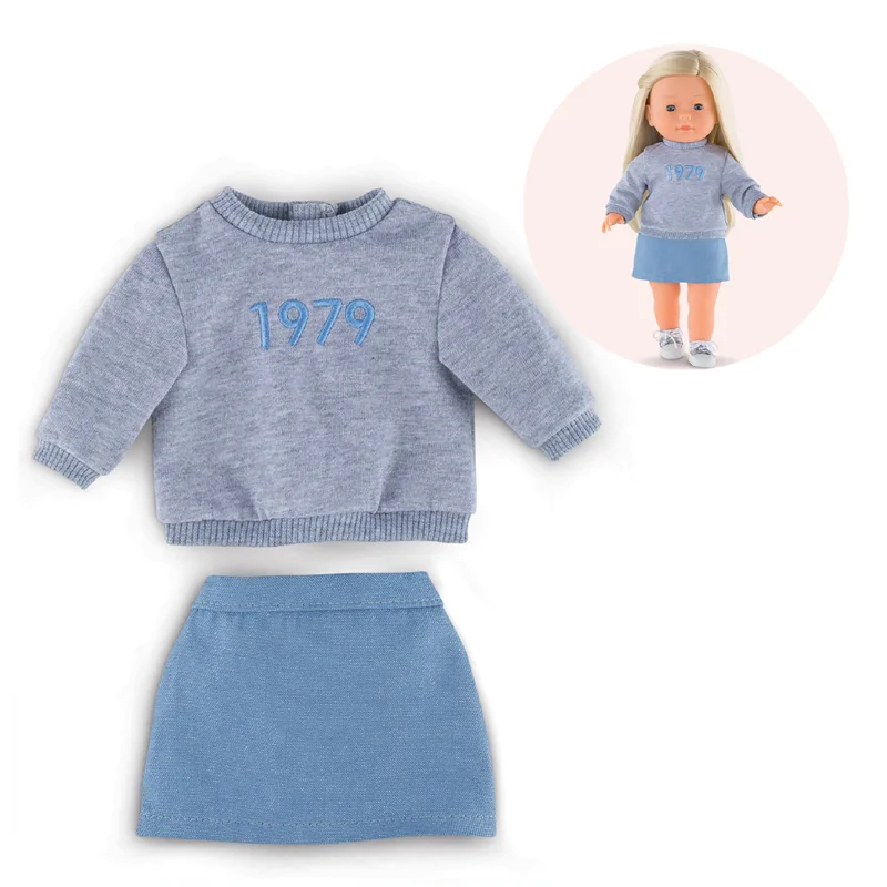 Corolle dukketøj, ma Corolle sweatbluse og nederdel