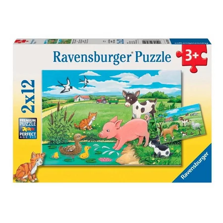 Ravensburger Puzzle, Baby Bauernhoftiere - 2x12 Teile