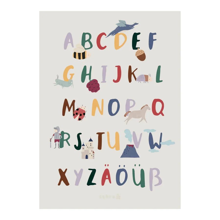 Sebra Alphabet-Plakat, Pixie/Dragon
