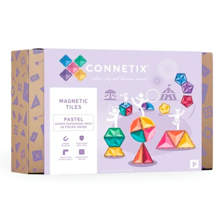 Connetix Magnet-Bausteine, Pastell Shape, Expansion Pack - 48 Teile