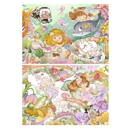 Ravensburger Puzzle, Feen & Meerjungfrauen – 2x12 Teile