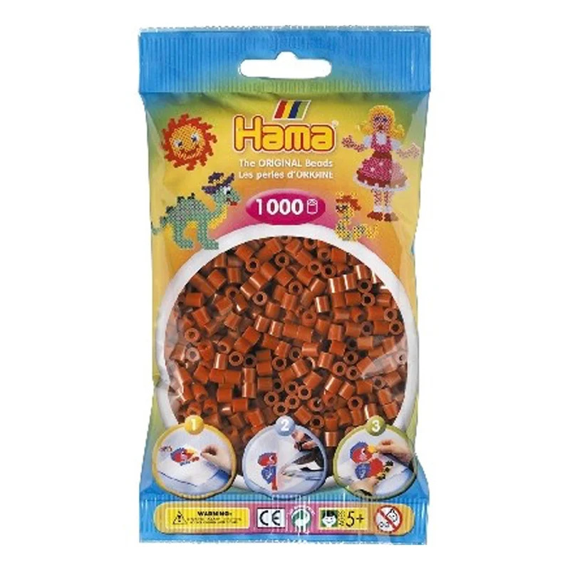 Hama Midi Bügelperlen 1000 Stück, mittelbraun