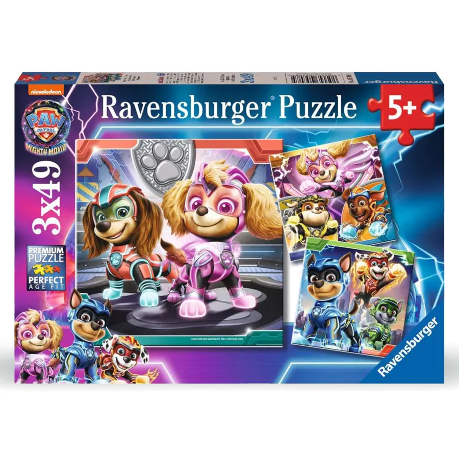 Paw Patrol the mighty movie jigsaw puzzle, 3x49 Teile