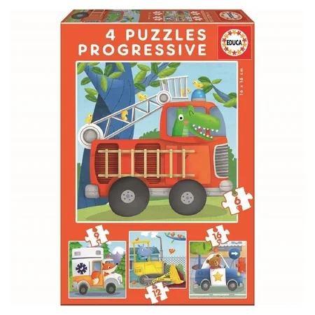 Educa Puzzle set 4-teilig, Fahrzeuge