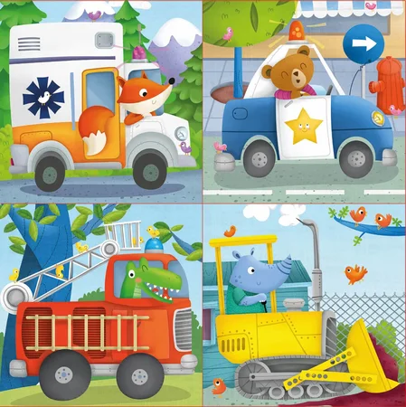 Educa Puzzle set 4-teilig, Fahrzeuge