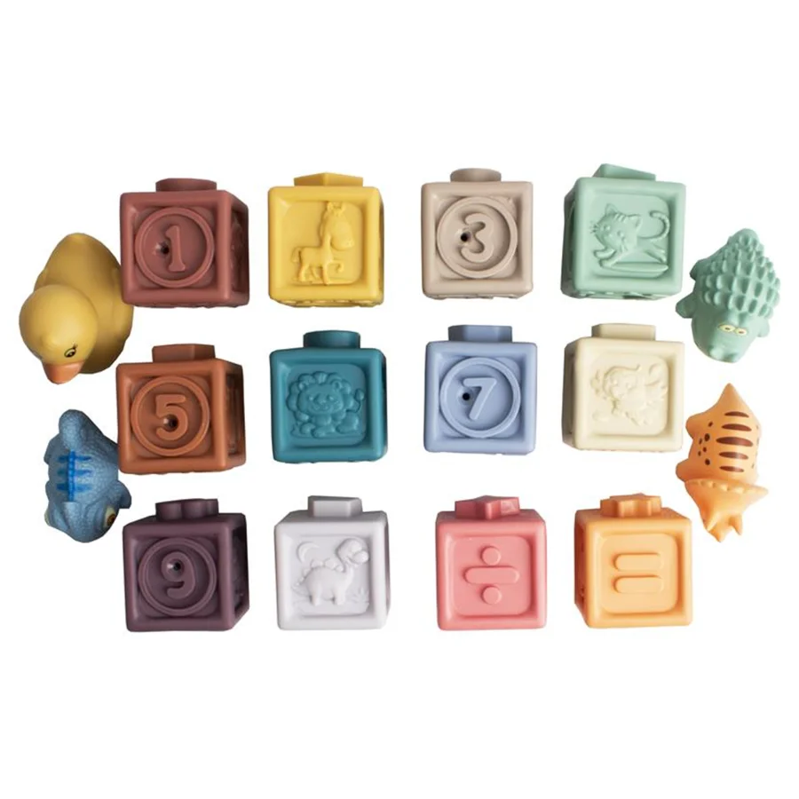 Magni Silikon-Stapelklötze und Badetiere