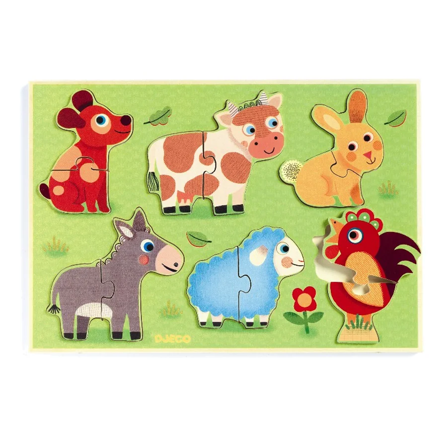 Djeco Holz-Puzzle, Hallo auf der Wiese
