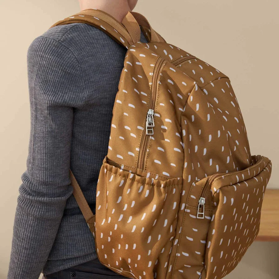 Schulrucksack, graphic stroke golden caramel, Liewood