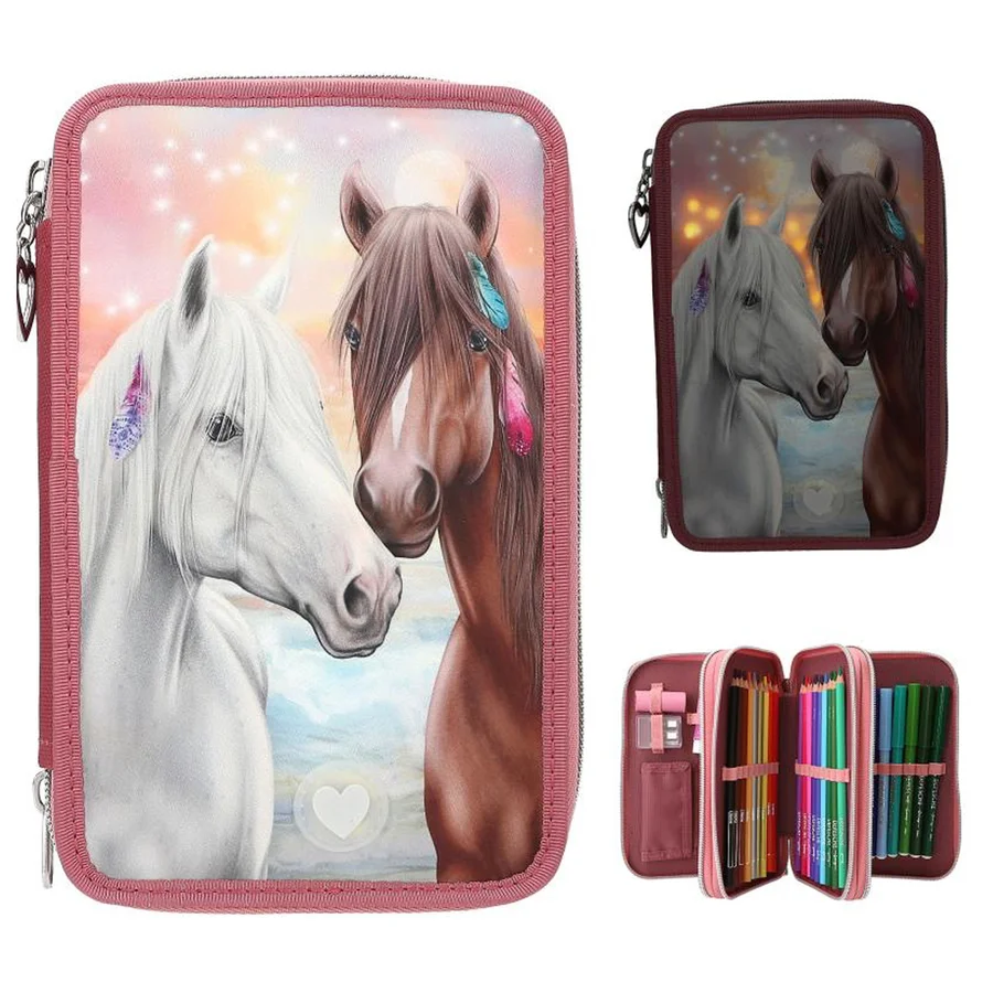 Miss Melody Dreifach-Federtasche mit LED