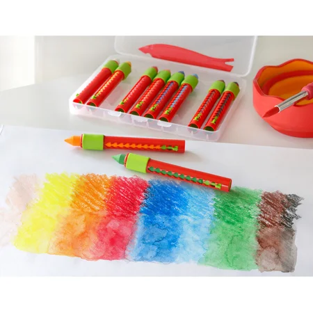 Faber-Castell Wachsmalkreide mit Hülse, 10 Stück