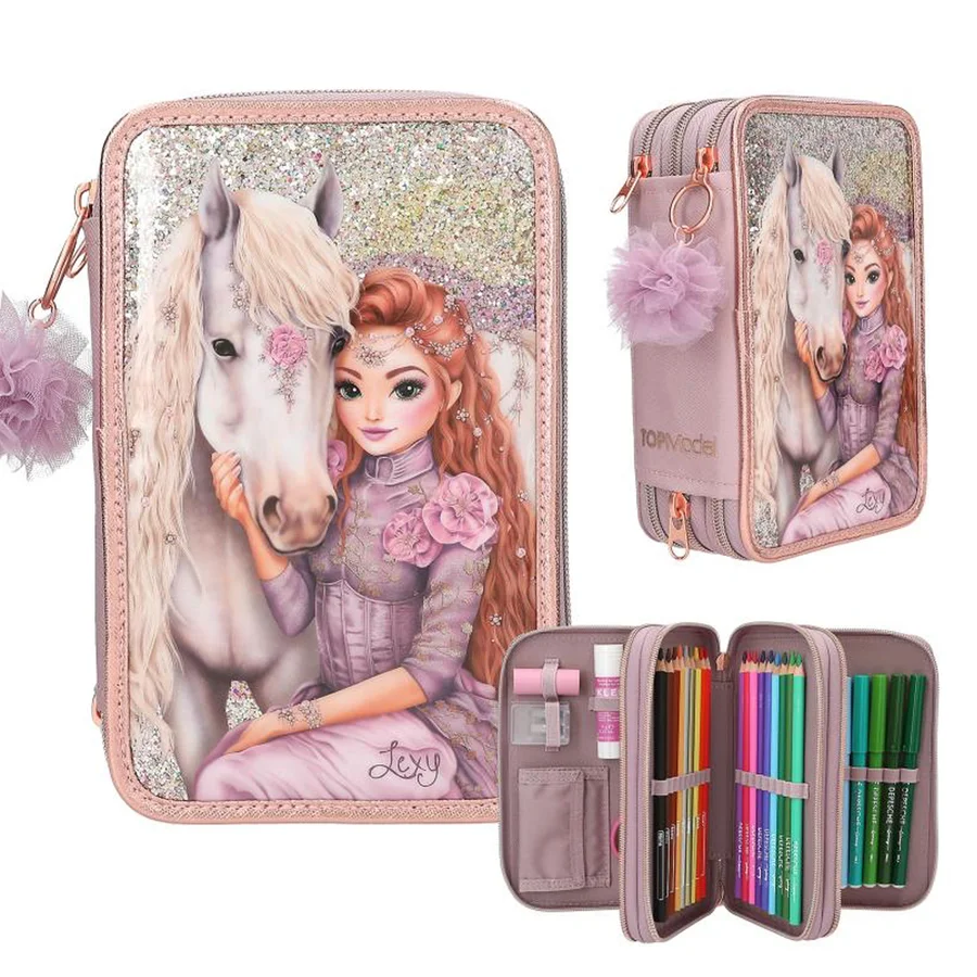 TOPModel Dreifach-Federmäppchen, Viva Violet