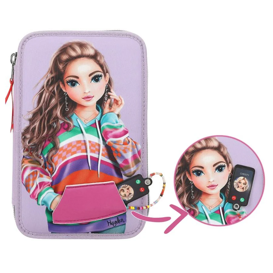 TOPModel Dreifach-Federmäppchen mit magnetischem Smartphone, Joy