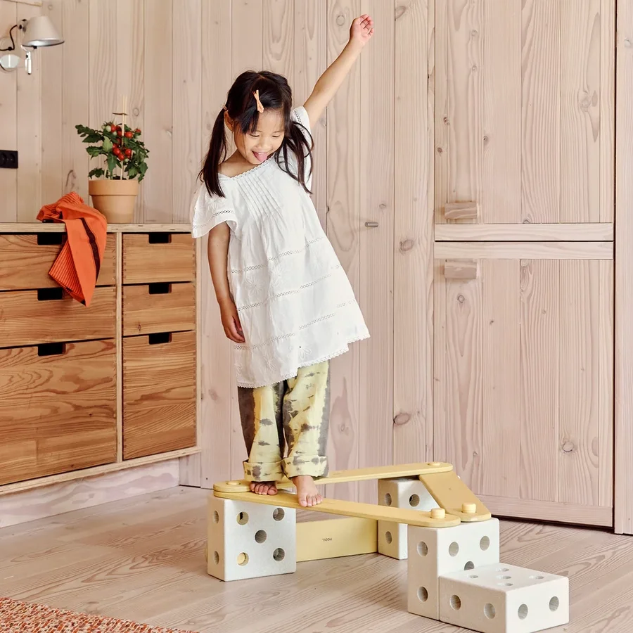 MODU Balancierbahn 17 Teile, Sand Grey/Honey Yellow