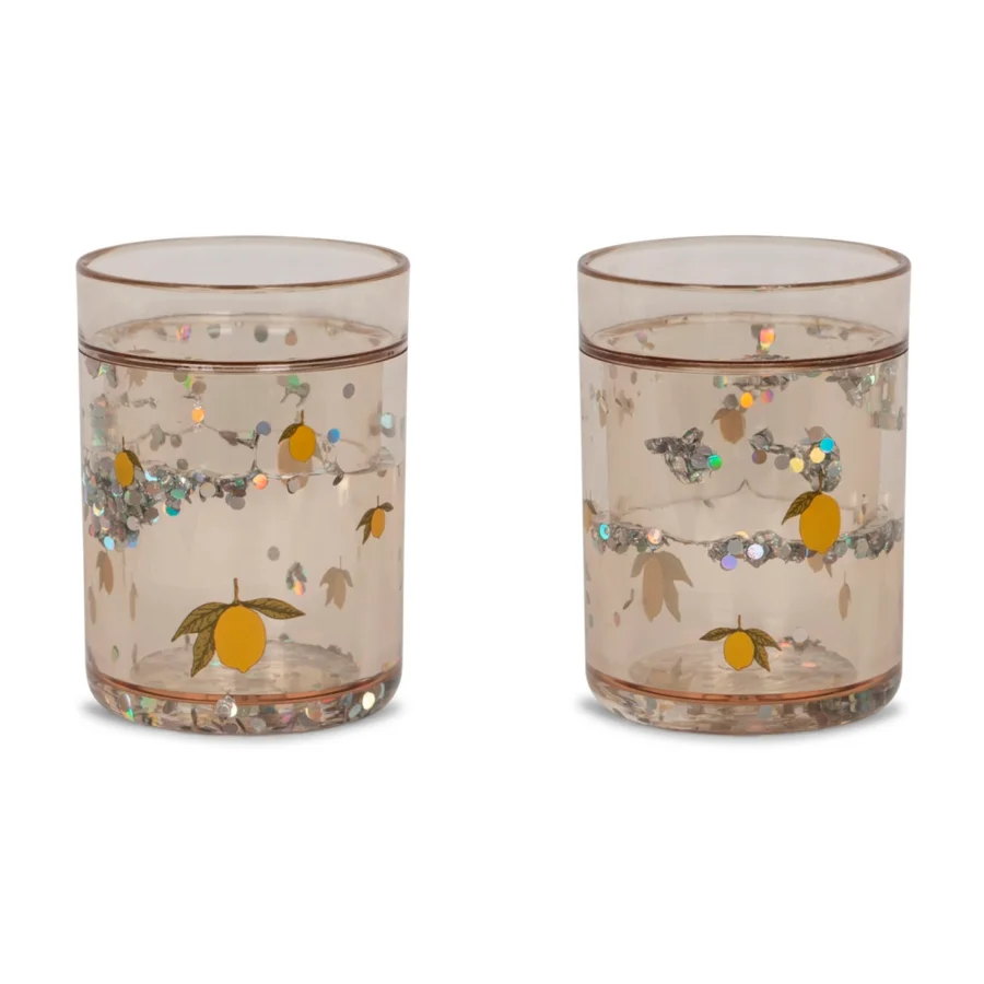 Konges Sløjd 2er-Pack Glitter Tasse, lemon