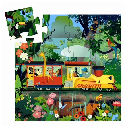 Djeco silhouet puslespil, lokomotiv - 16 brikker