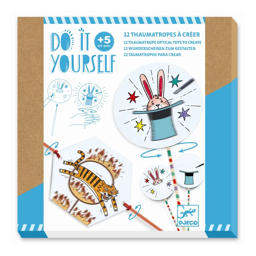 Djeco DIY Kreativbox Zauberscheiben zum Gestalten, optische Täuschung