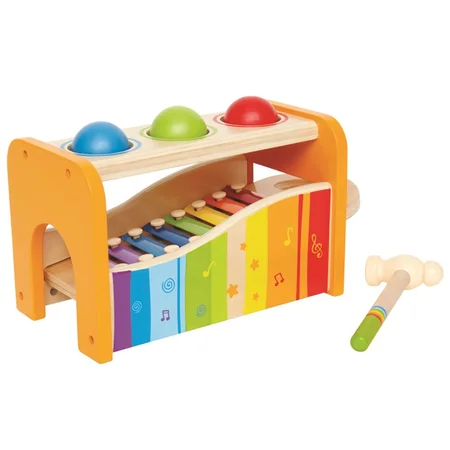 Hape musikinstrument i træ, pound and tap bench