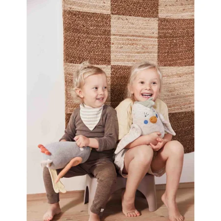 OYOY 2-pak savlesmæk striped Drool, natural / caramel