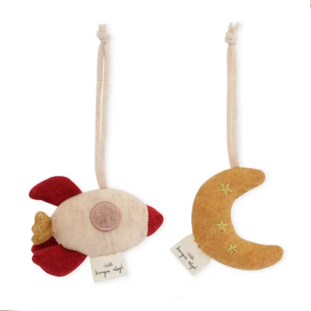 KONGES SLØJD 2er-Pack Babyspielzeug Mond/Rakete, multi