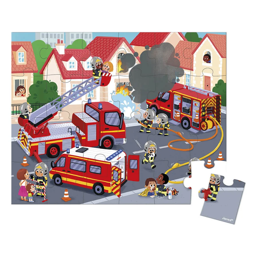 Janod Puzzle 24 Teile, Feuerwehr