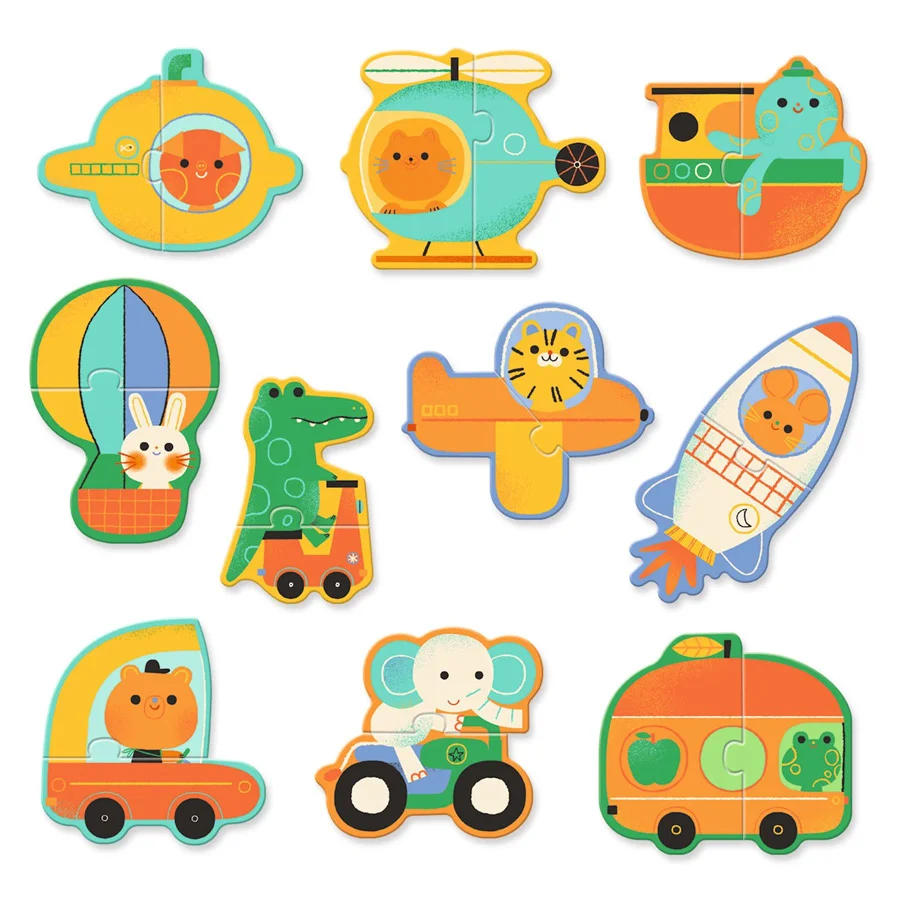 Djeco Duo Puzzle, Fahrzeuge