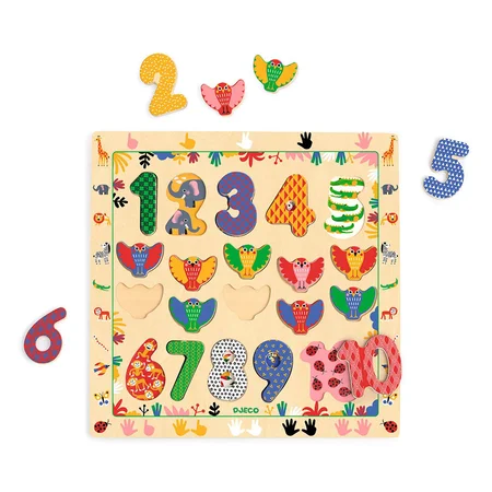 Djeco Puzzles, Wir zählen - Zahlen lernen mit Tieren