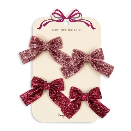 Konges Sløjd 4er-Pack Glitzer-Haarspangen, Pink Mi