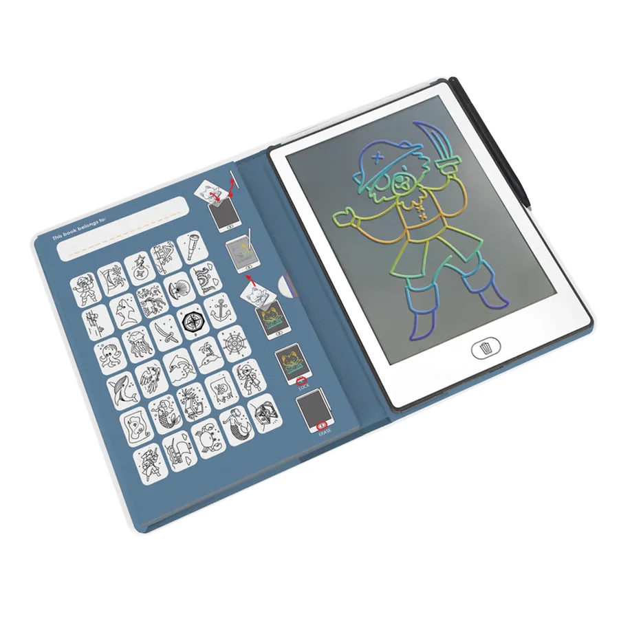 Kidydraw Mini Skizzenbuch mit LCD Bildschirm, Meer & Piraten